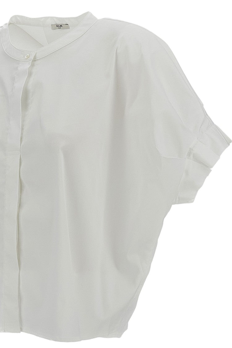 M.S.M. Milano Wide Silhouette Cotton-Blend Blouse With Kimono Shoulders