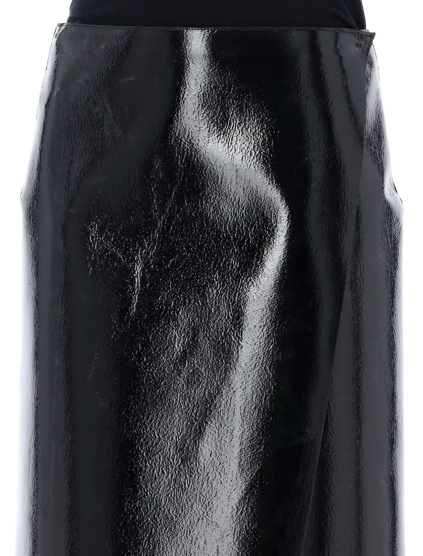 Philosophy Di Lorenzo Serafini High-Waist Patent Leather Midi Skirt