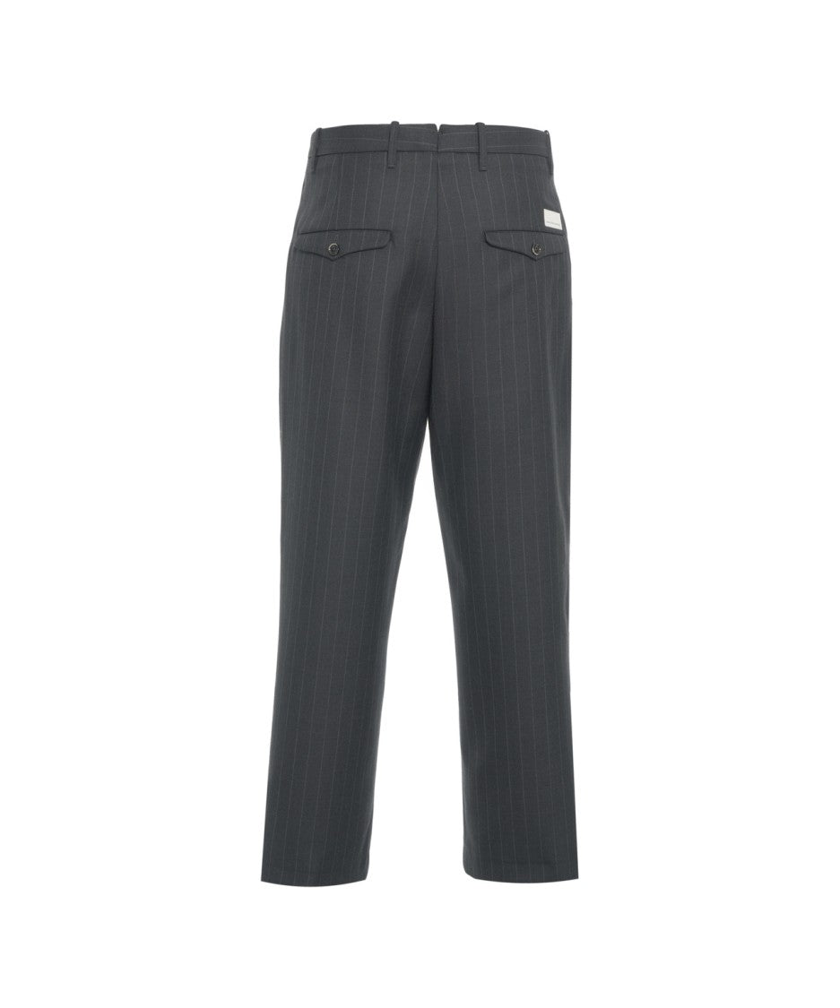 Nine In The Morning Refined Pinstripe Pleated Trousers