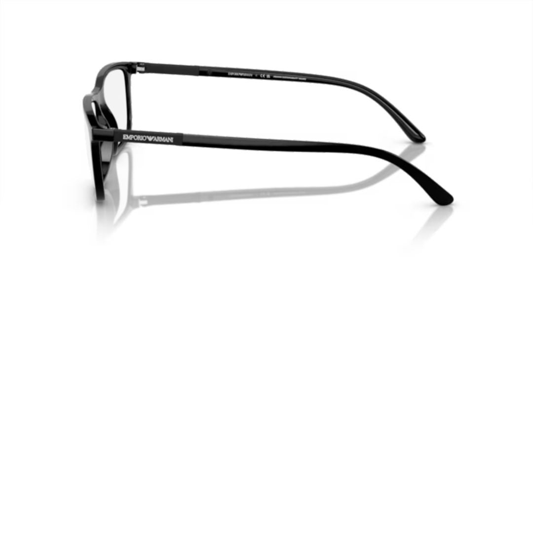 Emporio Armani 0Ea4160 Rectangular Eyeglasses With Glossy Black Frame
