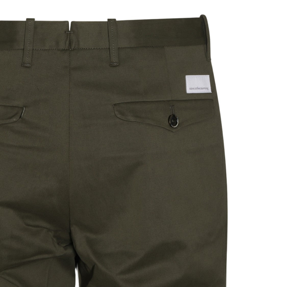 Nine In The Morning Green Tailored Button Closure Structured Straight-Leg Pants