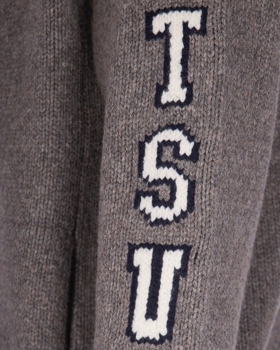 Maison Kitsuné Grey Wool College Jacket