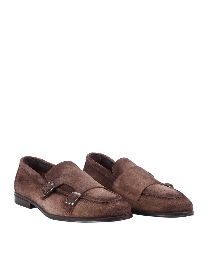 Doucal's Adler Double Buckle Suede Loafers