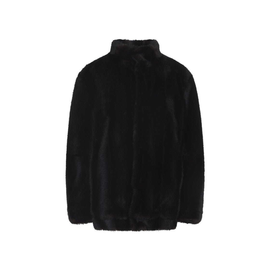 Mm6 By Maison Margiela Brown Ecofur Jacket With Stand-Up Collar