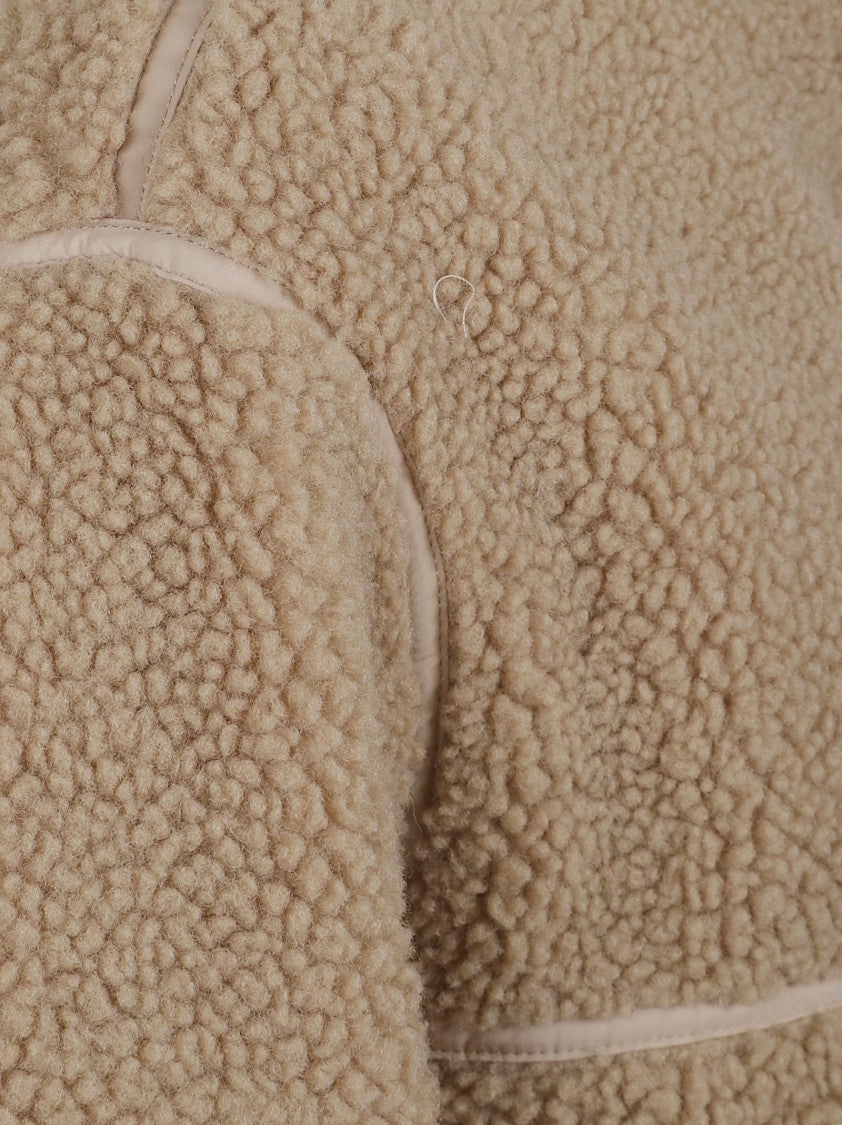 Maison Kitsuné Plush Teddy-Bear Textured Jacket With High Collar