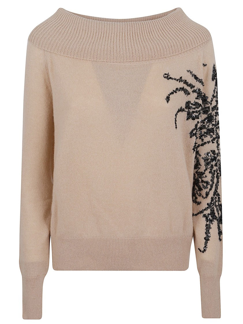 Ermanno Scervino Deep Boat Neck Cashmere Sweater