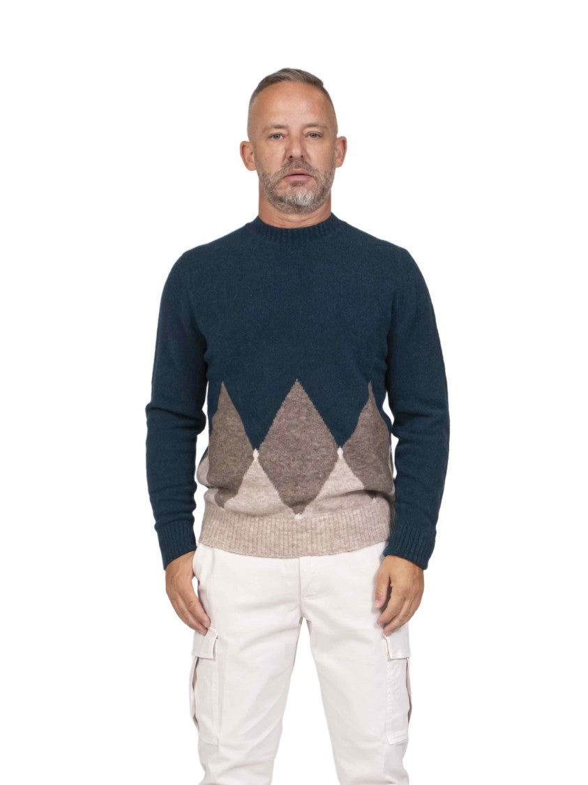 Ballantyne Argyle Knitted Crew Neck Sweater