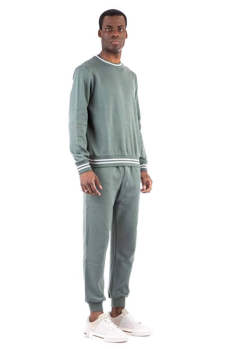 Eleventy Cotton Crewneck Sweatshirt With Trim