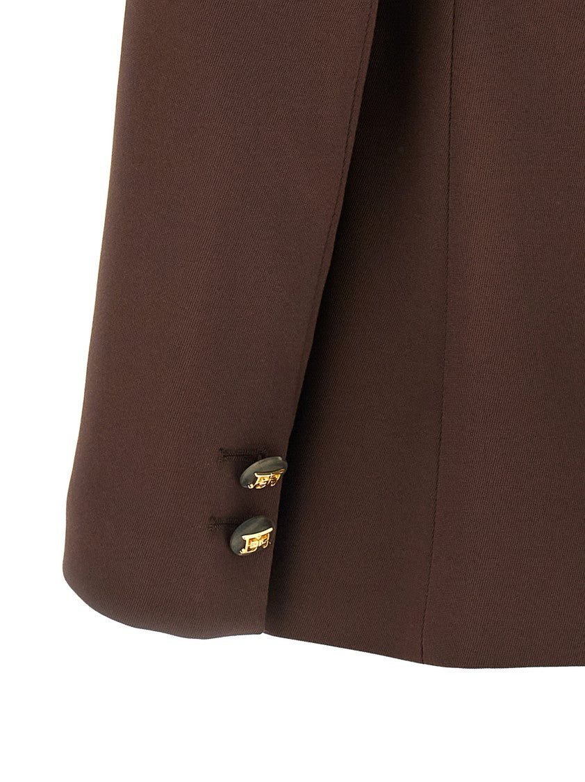 Elisabetta Franchi Single-Breasted Viscose Blend Blazer