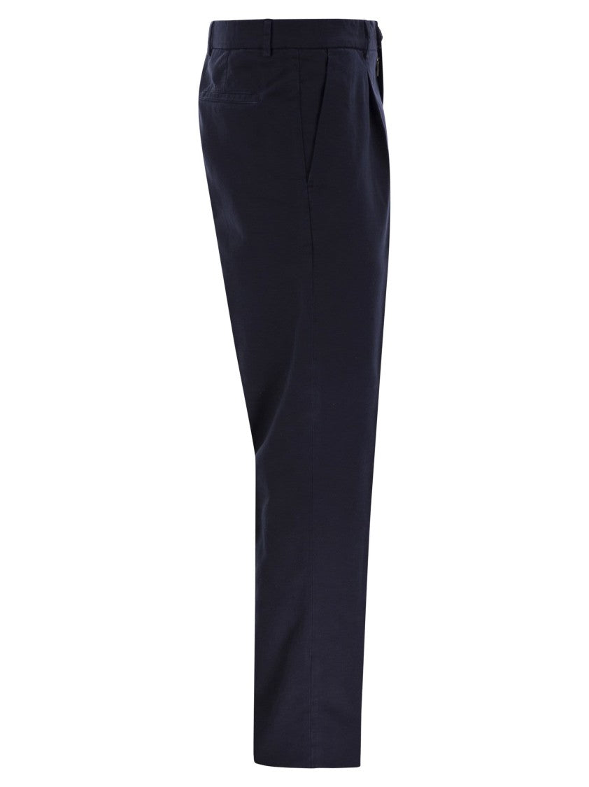 Brunello Cucinelli Leisure Fit Trousers In Garment-Dyed Cotton Velvet