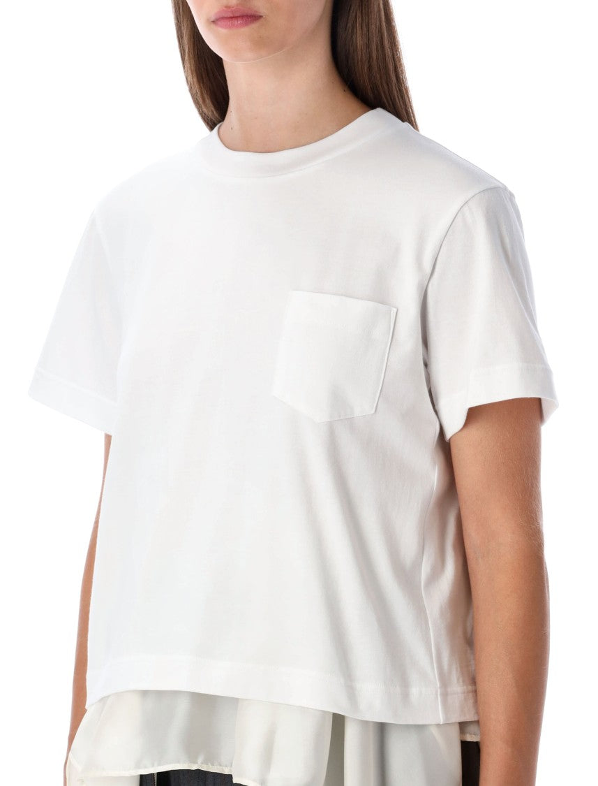 Sacai T-Shirt With Voile Back Insert