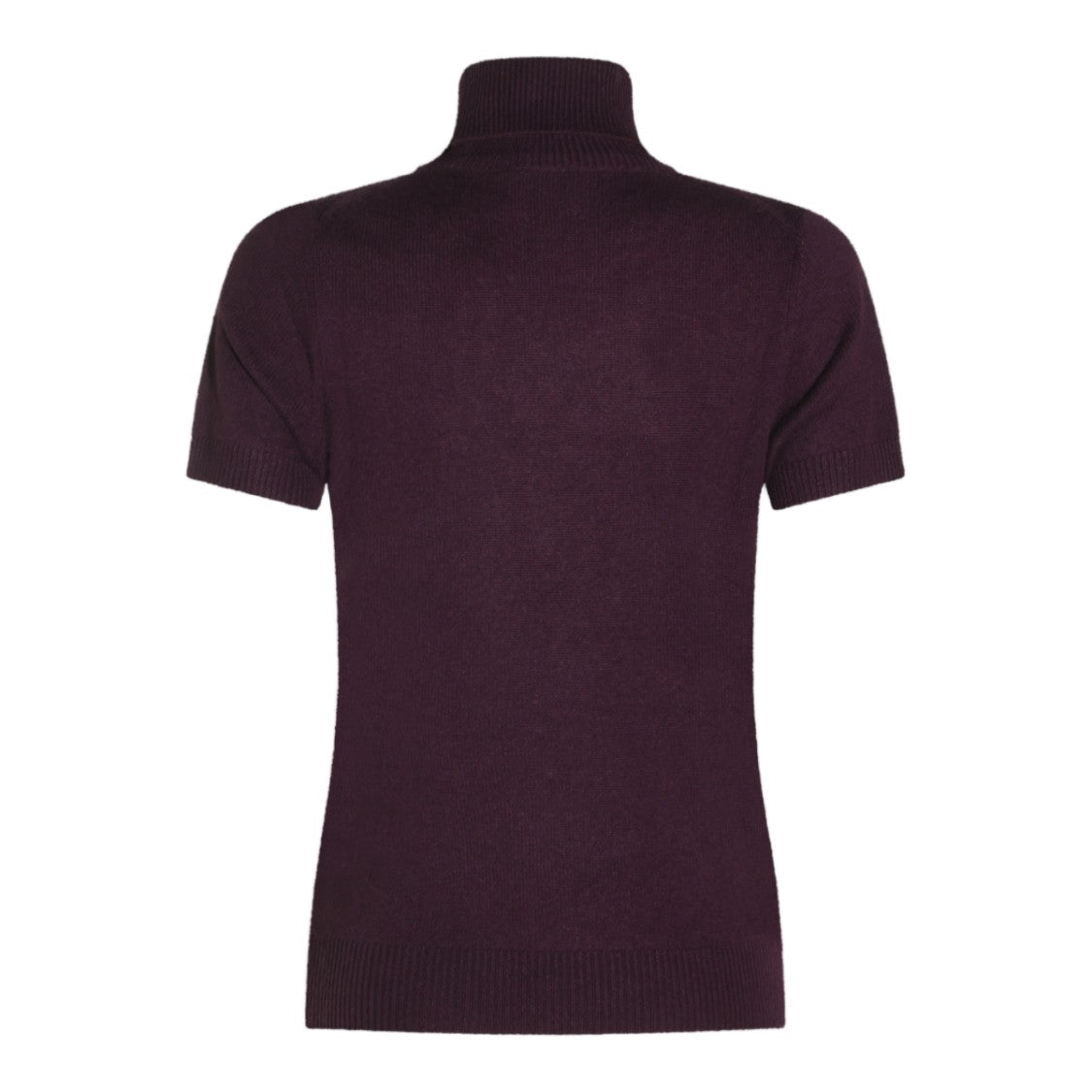 Allude Short-Sleeve Ribbed Turtleneck Sweater