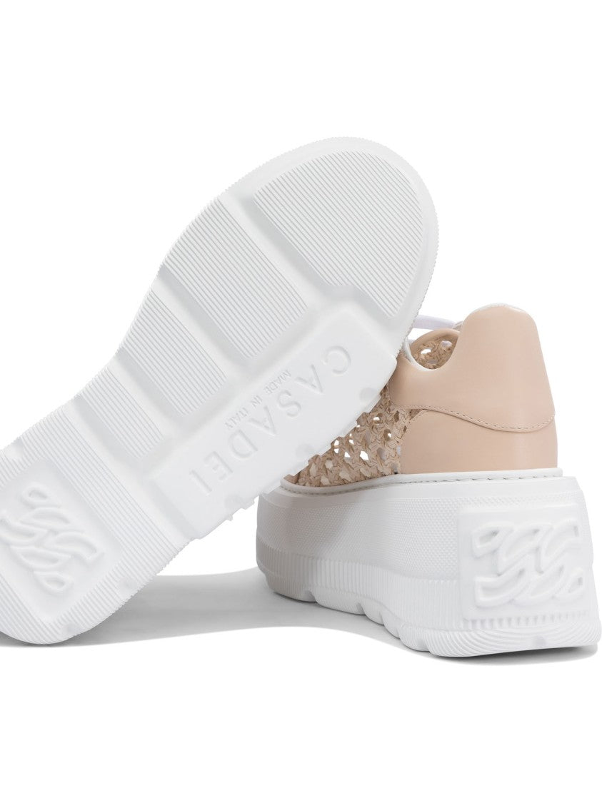 Casadei Breathable Mesh Sneakers With Platform Sole