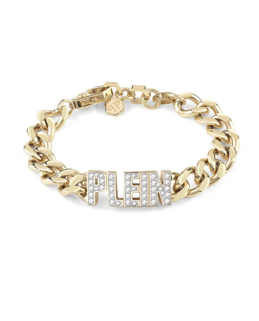 Philipp Plein Bold Gold Chain Bracelet With Preciosa Crystals