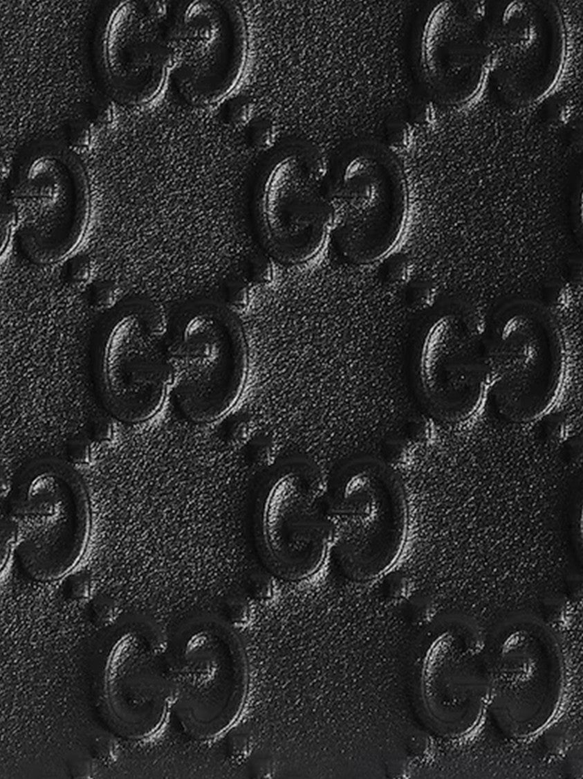 Gucci Black Arabella Textured Double-G Pattern Wallet