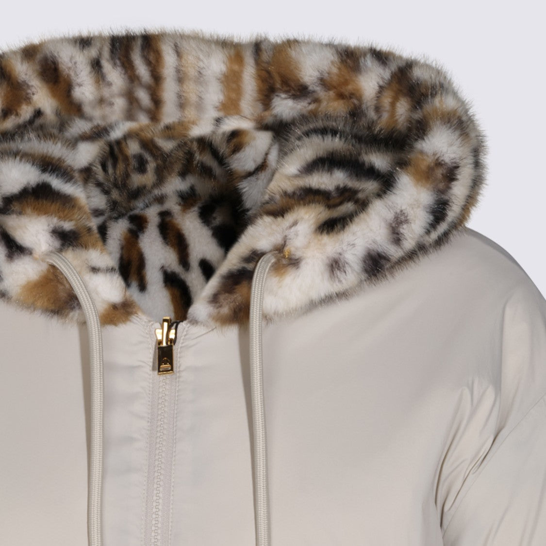 Moose Knuckles Beige Leopard Print Lined Plush Jacket
