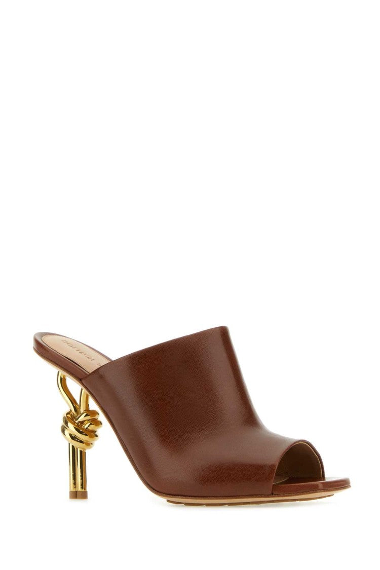 Bottega Veneta Brown Nappa Leather Knot Mules