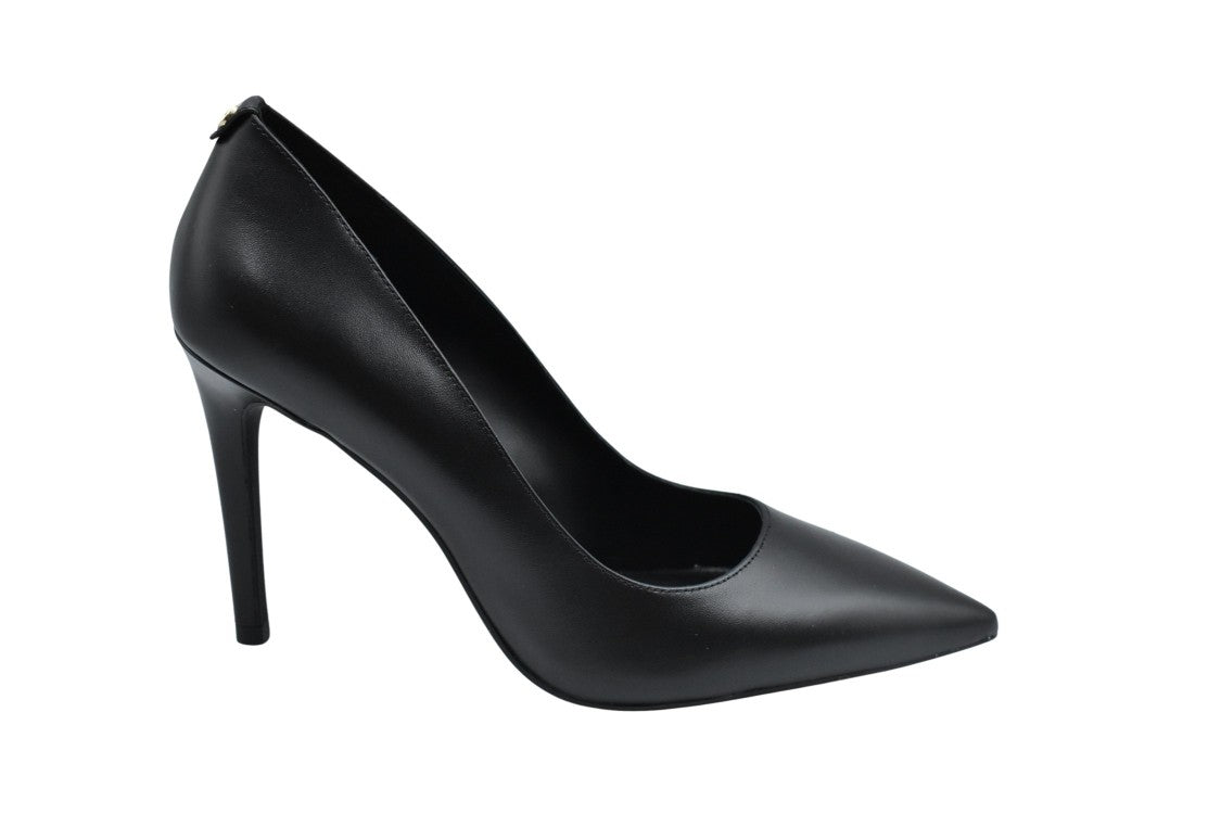 Michael Kors Laced Black Pumps With Glossy Finish And Pointed Toe