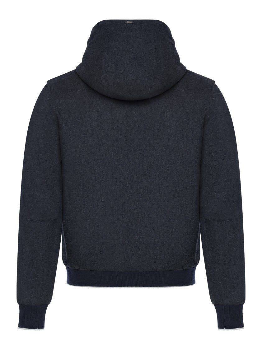 Herno Cashmere And Silk Blend Hooded Herno Jacket