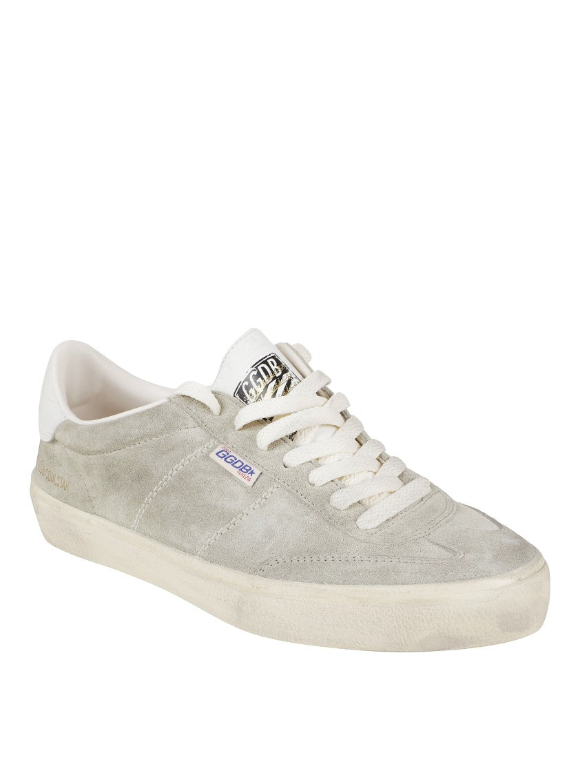 Golden Goose Low-Top Beige Suede Sneakers With Contrasting Rubber Sole