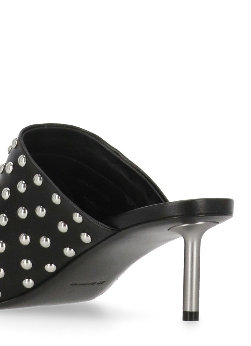 Jil Sander All-Over Studded Leather Sabot With 5 Cm Heel
