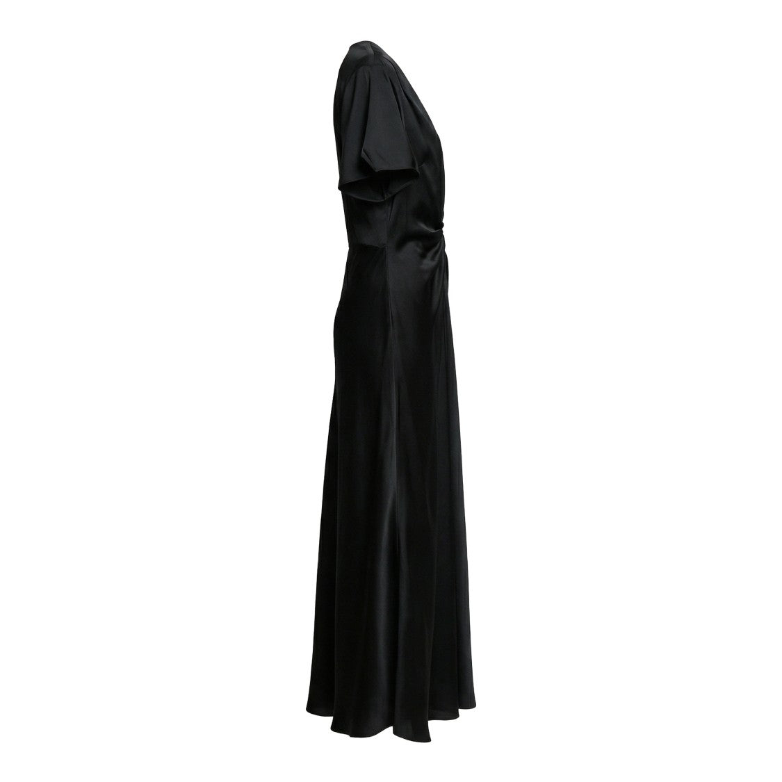 Victoria Beckham Eve Curved V Neck Midi Dress