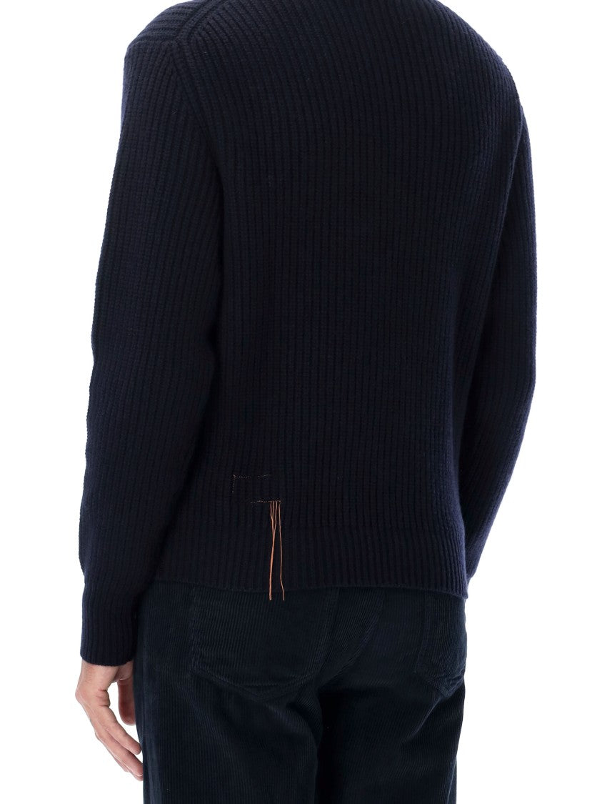 Fortela Leona Merino Wool Cashmere Blend English Ribbed Turtleneck