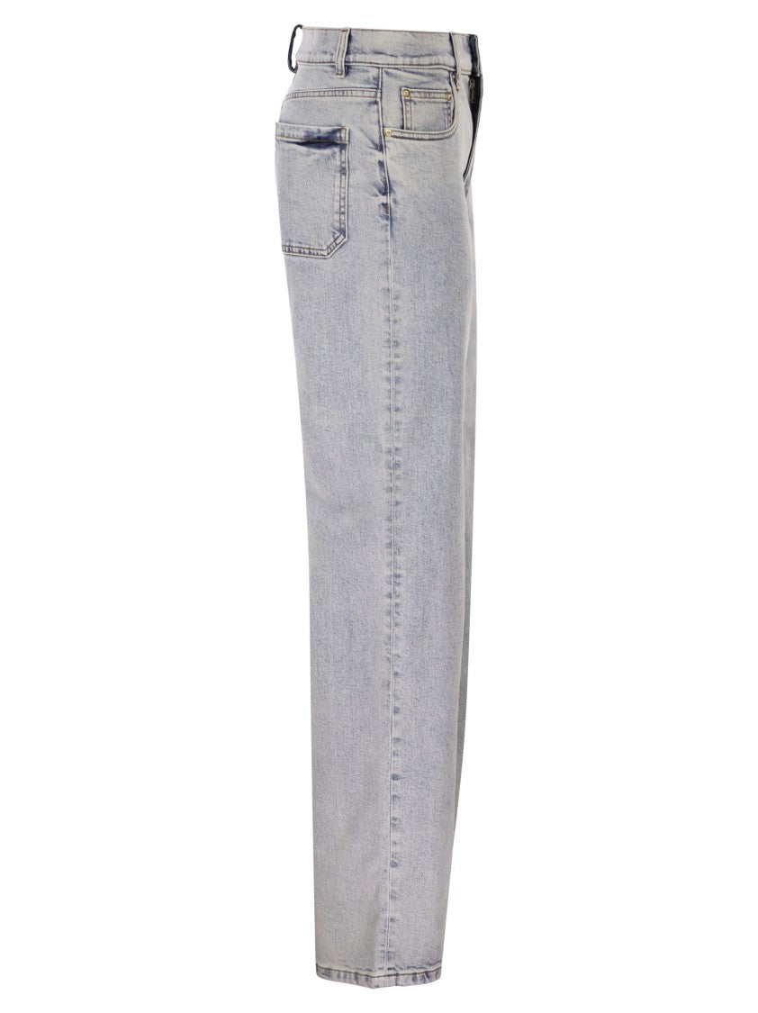 Fabiana Filippi Five-Pocket Denim Trousers With Diamond Detailing