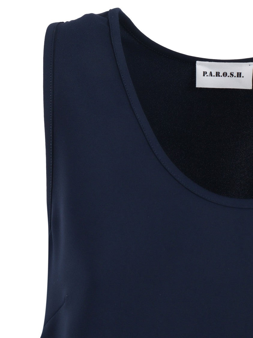 P.A.R.O.S.H. Round Neck Sleeveless Blouse