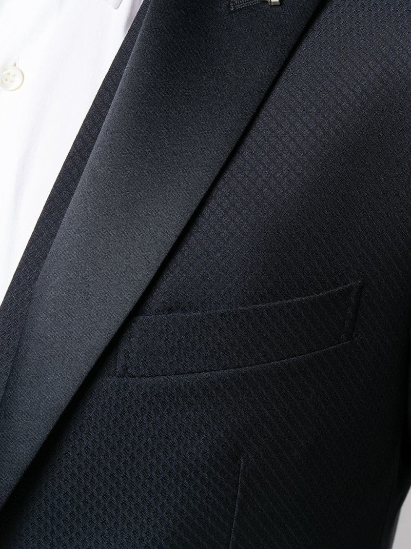 Tagliatore Three-Piece Tailored Suit In Rich Blue Virgin Wool