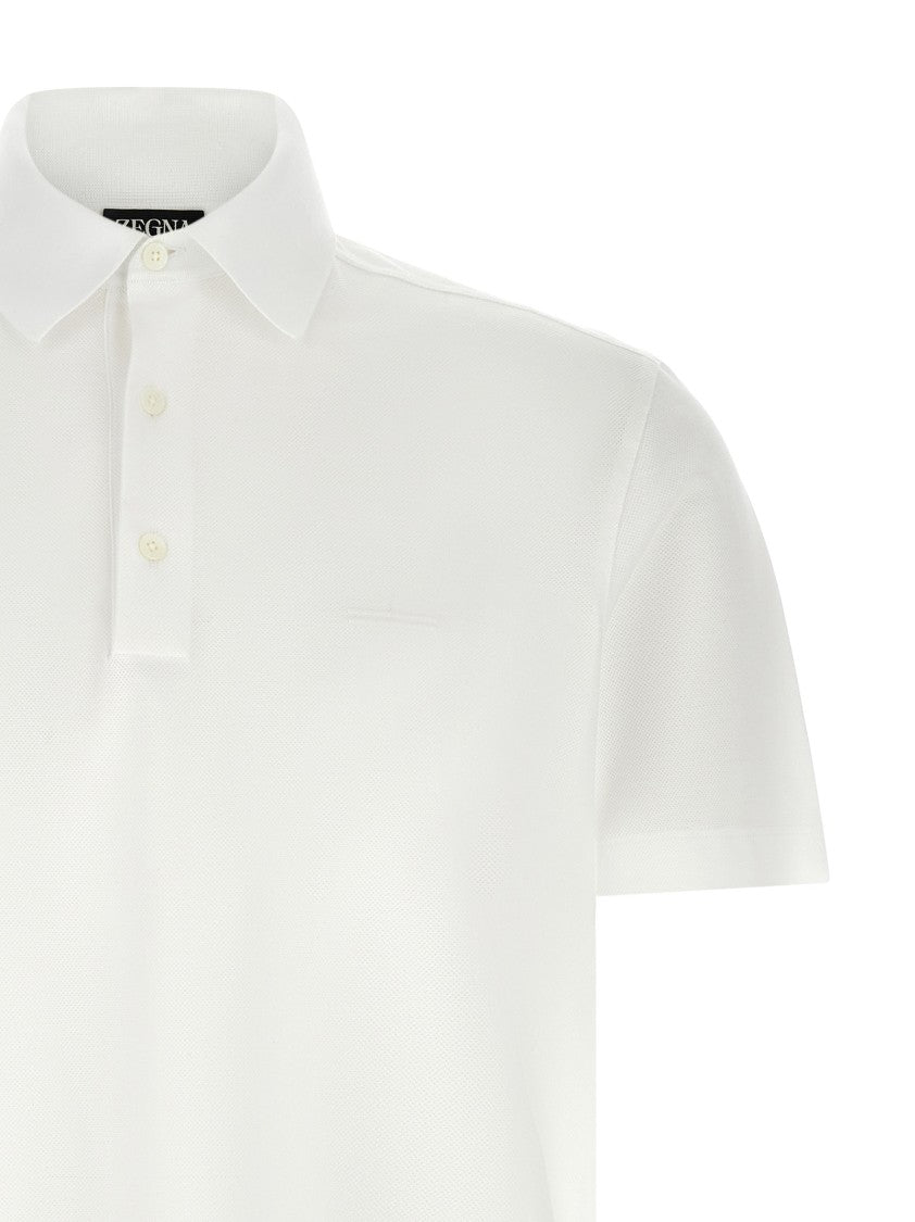 Zegna Piqué Cotton Polo Shirt