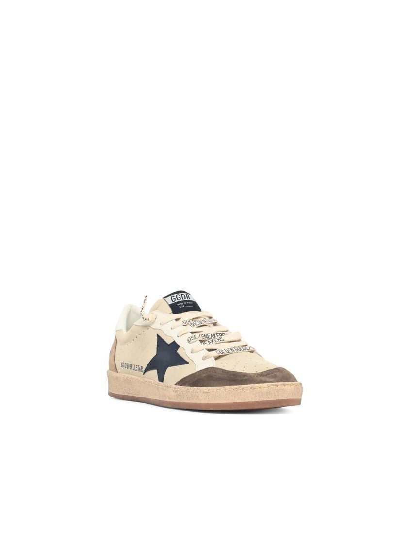 Golden Goose Cream Leather Ball Star Sneakers