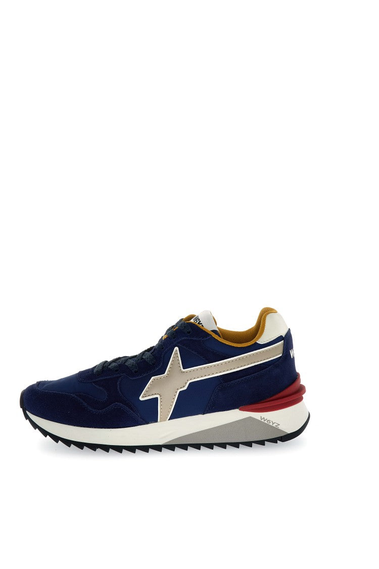 W6yz Navy Blue Sneakers With Distinctive Logo