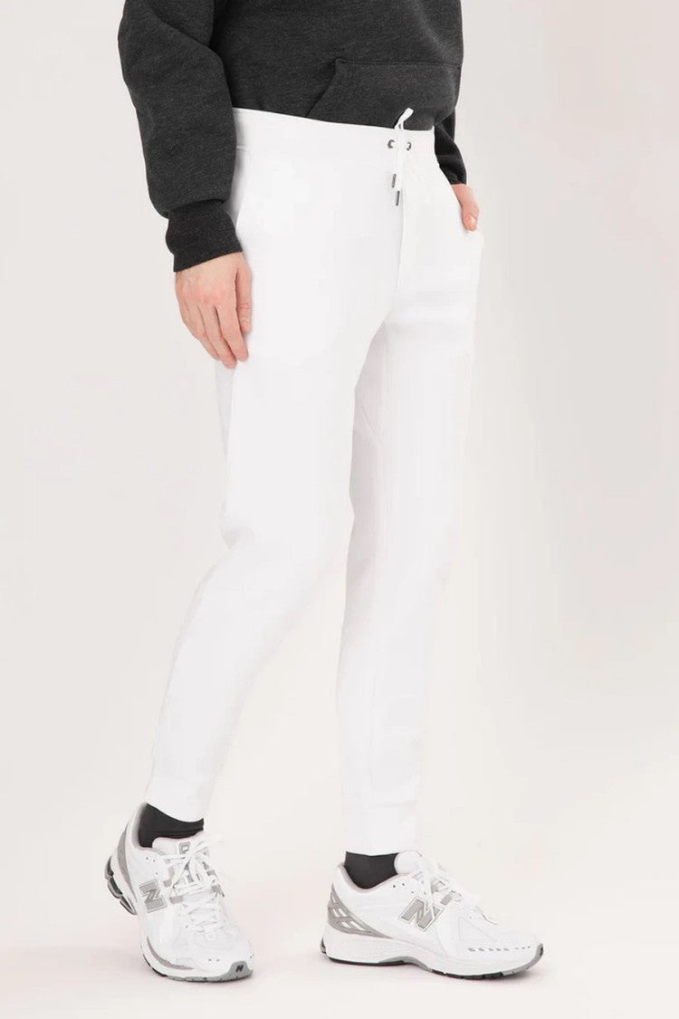 Polo Ralph Lauren Tapered White Trousers With Elastic Waistband