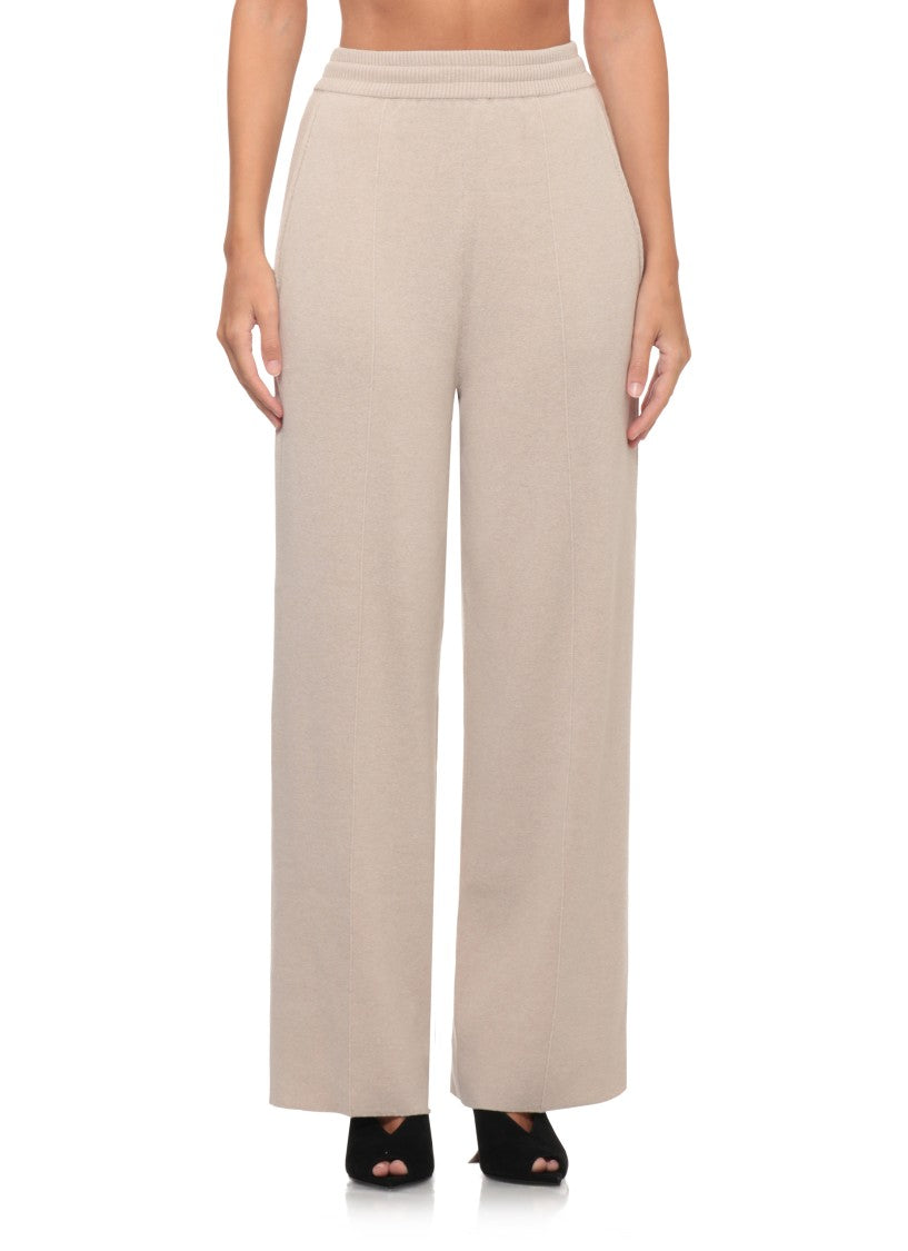 Lanvin Wide-Leg Trousers With Drawstring Waist And Textured Finish