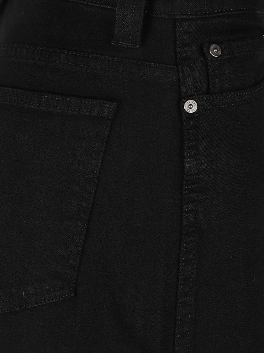 Khaite Wide-Leg High-Waist Black Denim Jeans With Minimalist Design