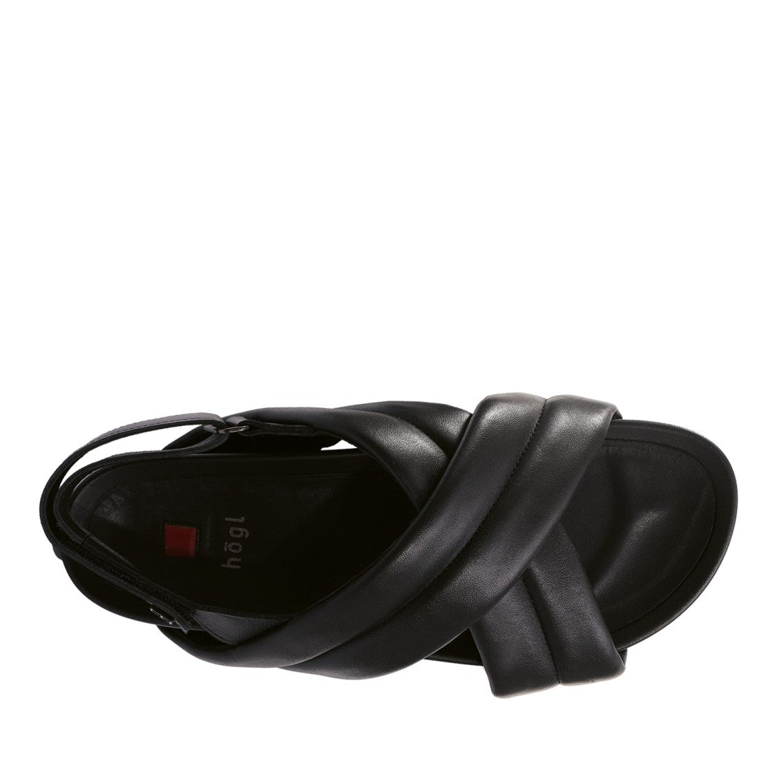 Högl Black Wedge Padded Leather Sandals