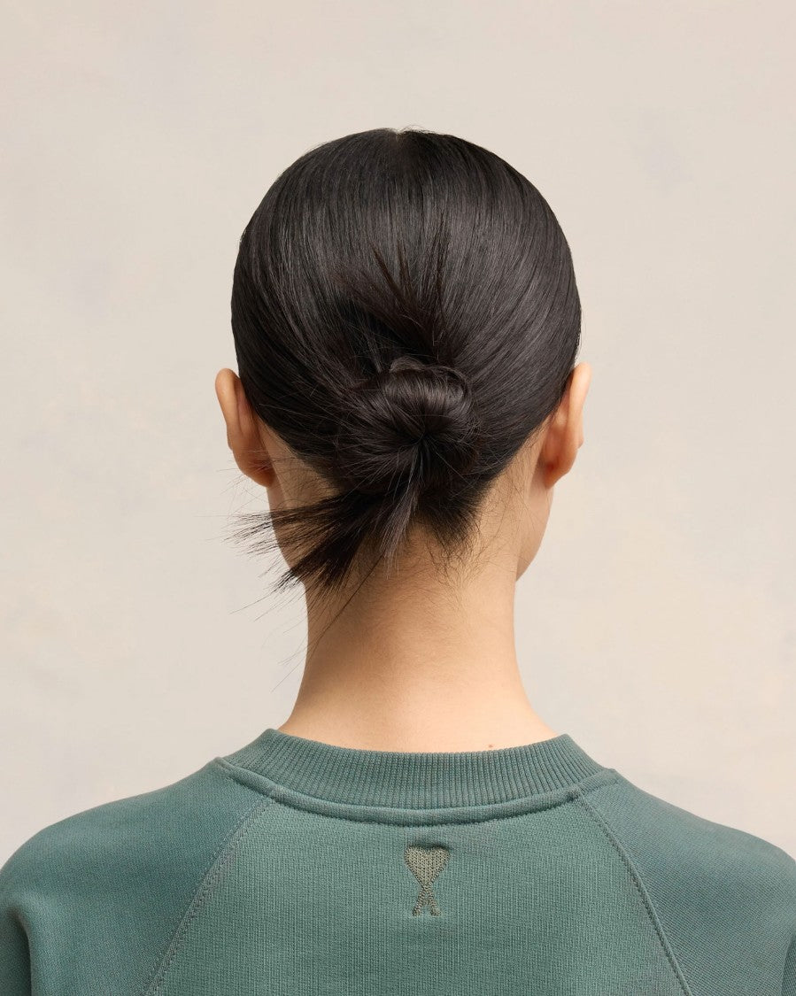 Ami Boxy Fit Organic Cotton Fleece Sweatshirt