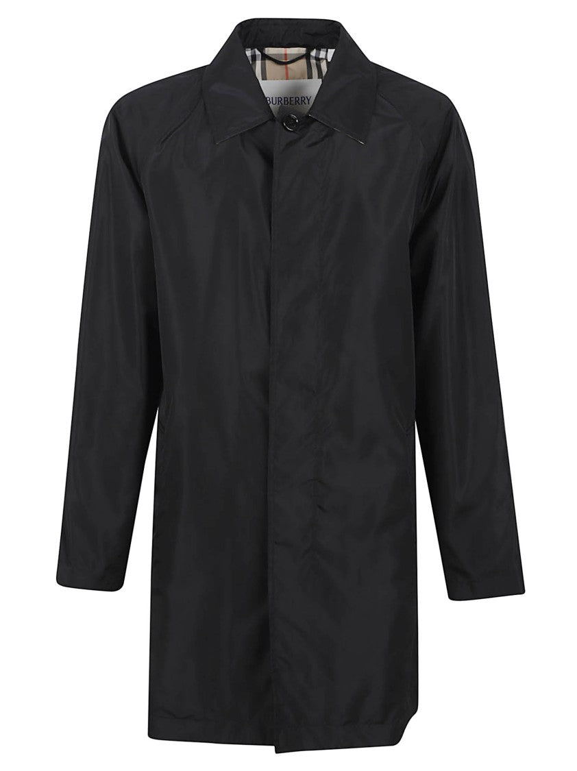 Burberry Single-Breasted Nylon Coat With Check Lining