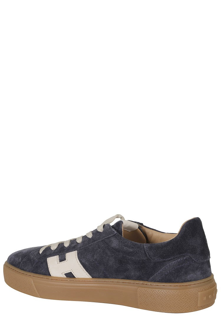 Hogan Blue Crosswind Suede Smooth Leather Rubber Sole Sneakers