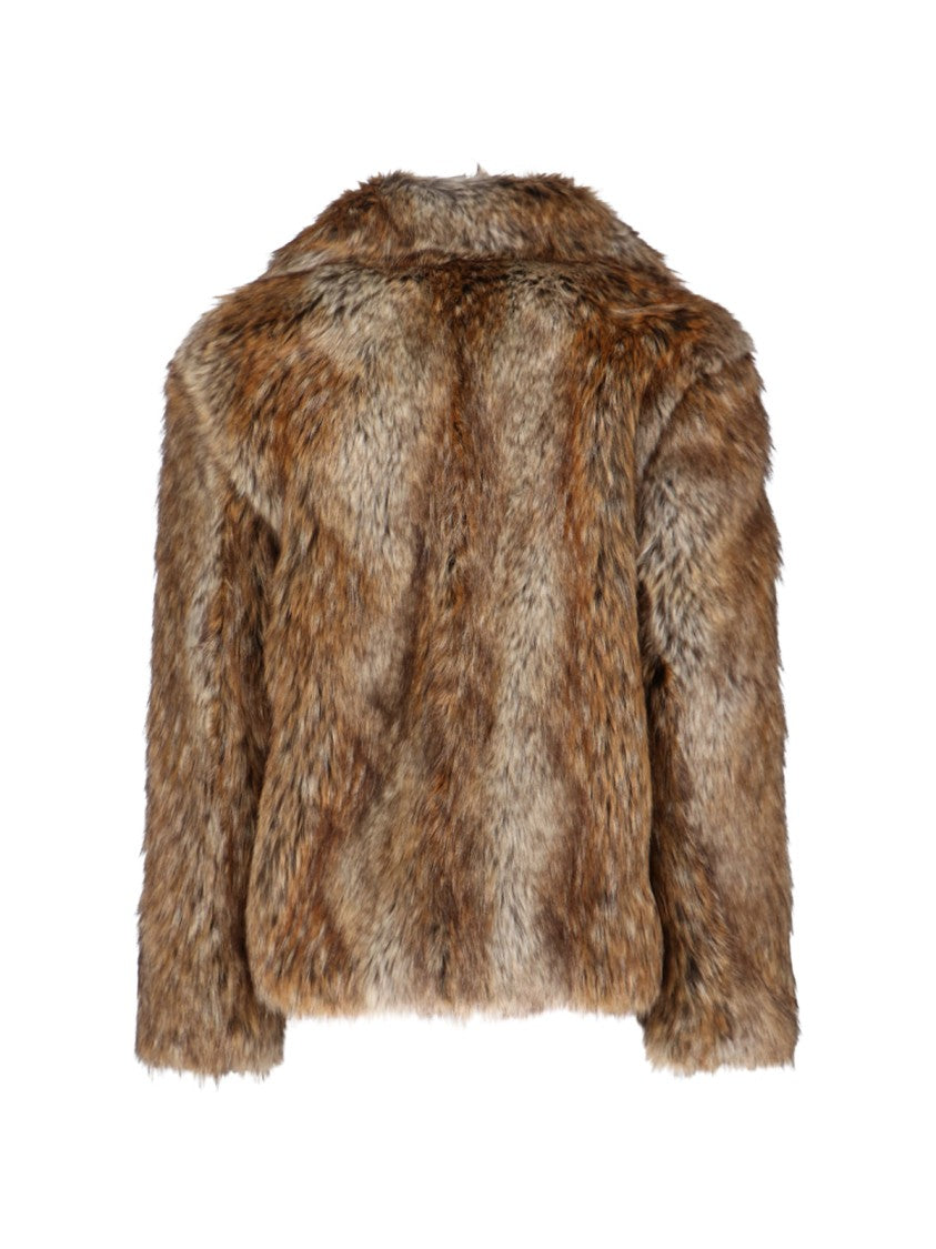 Mm6 By Maison Margiela Faux Fur Jacket – Brown