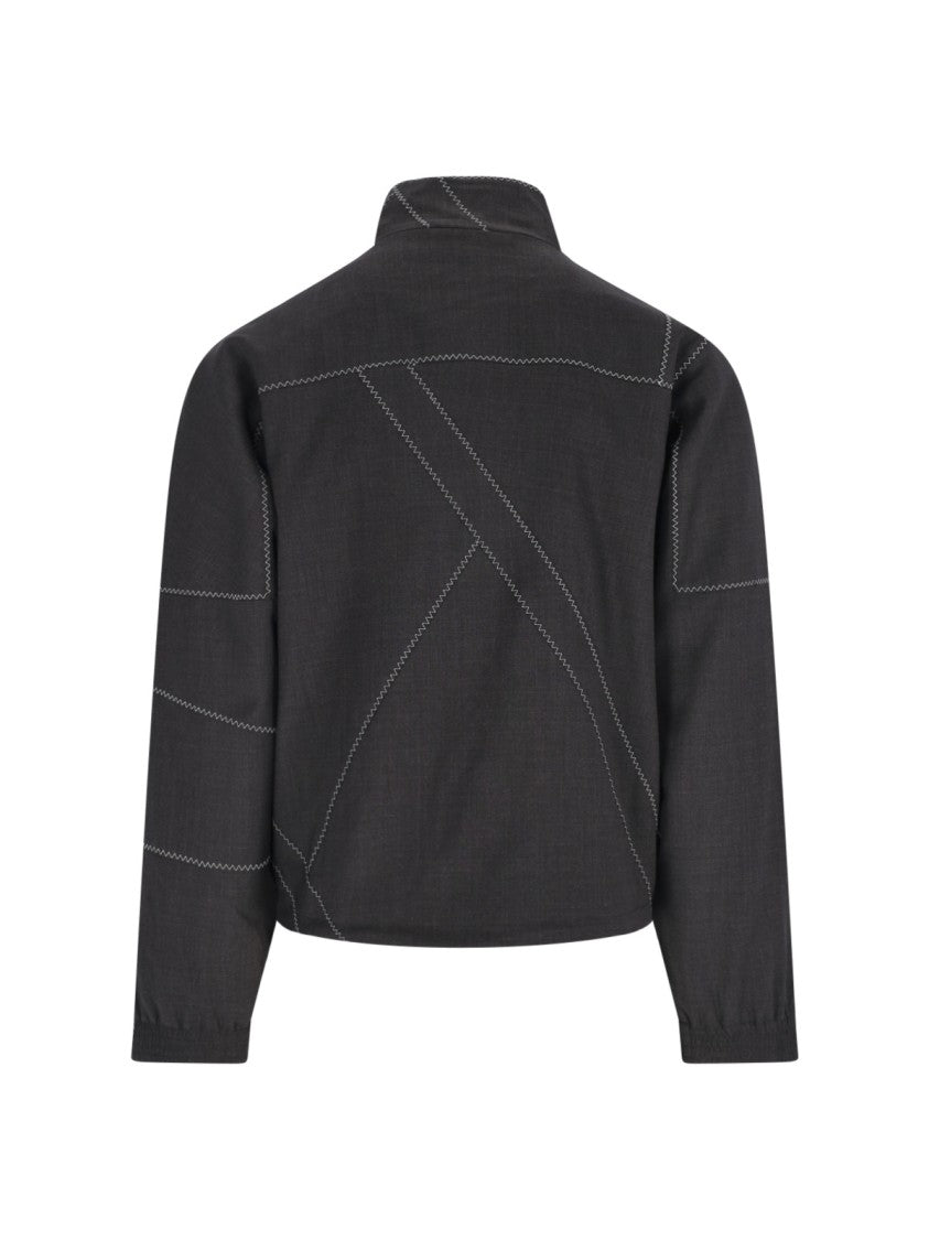 Kiko Kostadinov Brown Fosco Textured Wool Zip Jacket