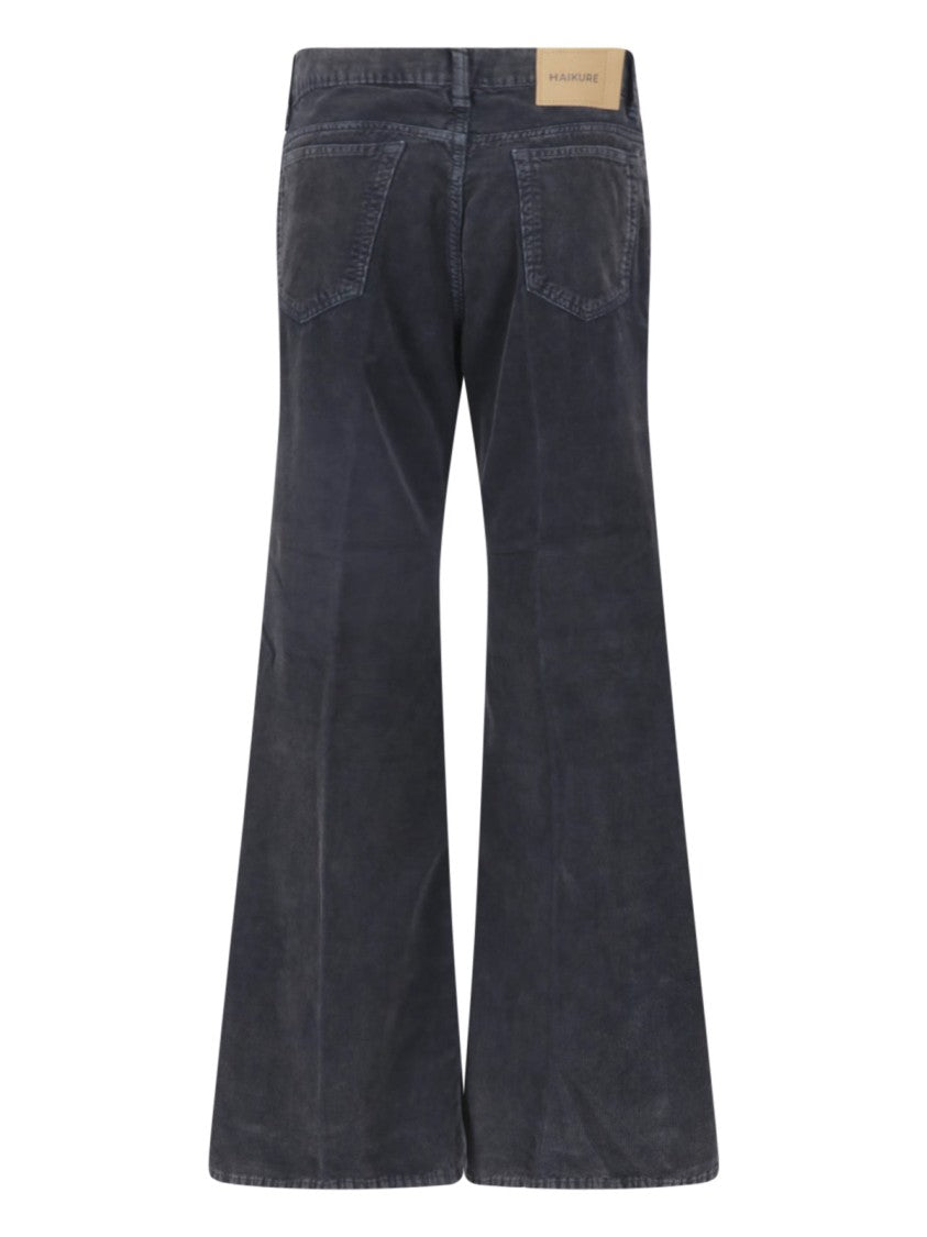 Haikure Black Clara Velvet Pier Wide-Leg Pants