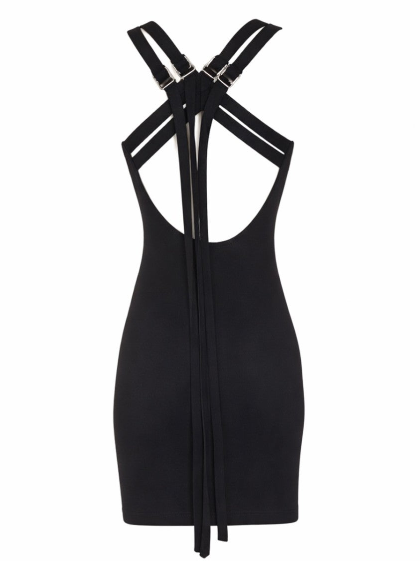 The Attico Viscose Blend Strappy Back Mini Dress