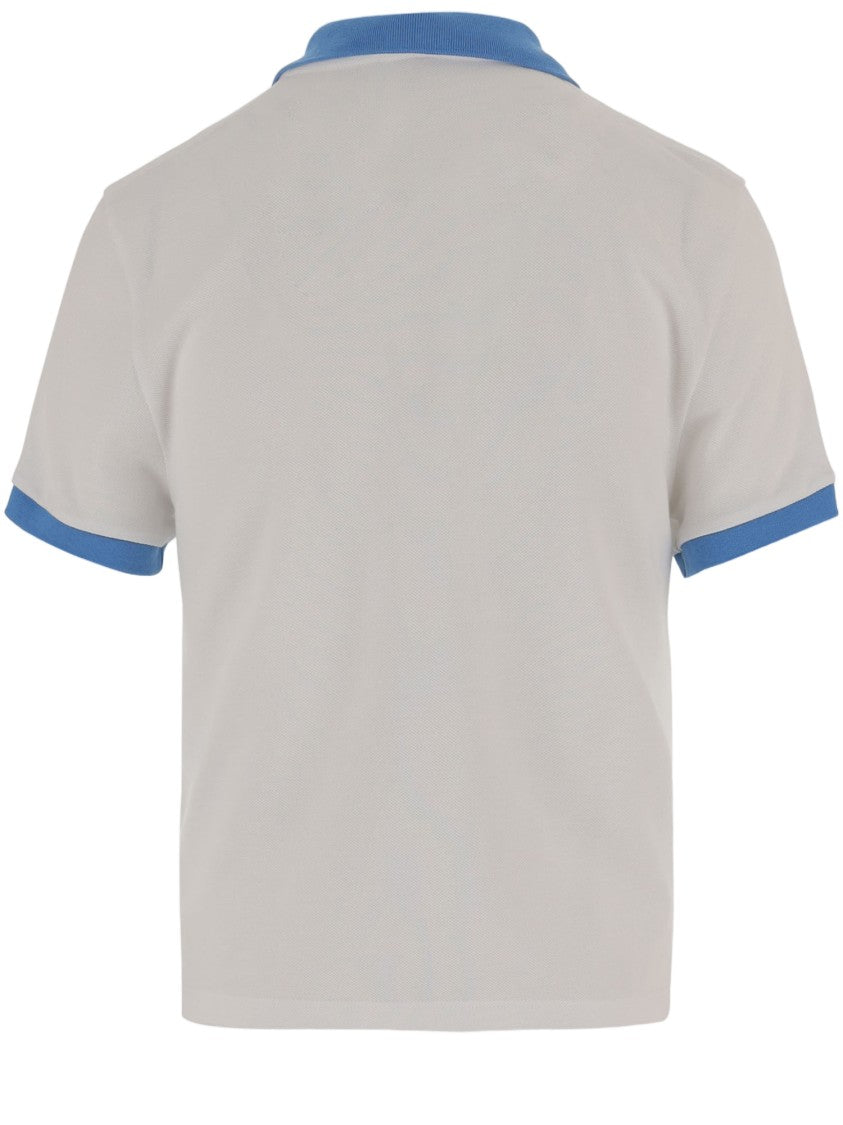 Versace Contrast Collar Cotton Polo Shirt