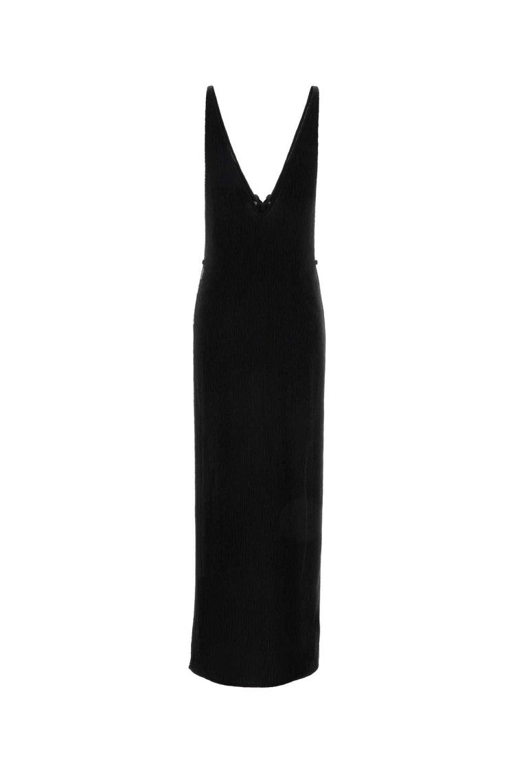 Magda Butrym Black Stretch Lyocell Blend Dress