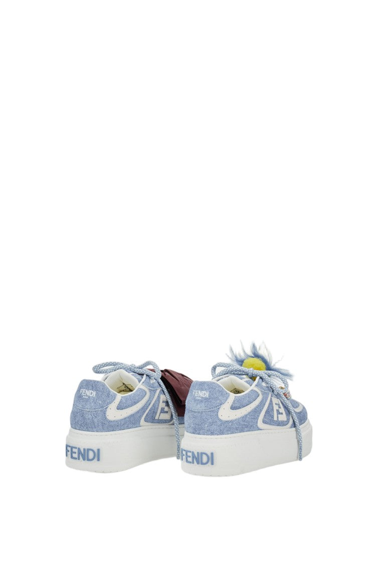 Fendi Calfskin Sneakers With Charms And Playful Detailing