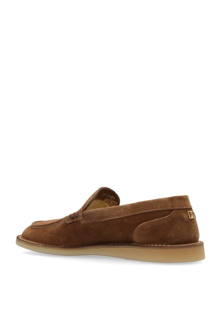 Dolce & Gabbana Beige Suede Loafers