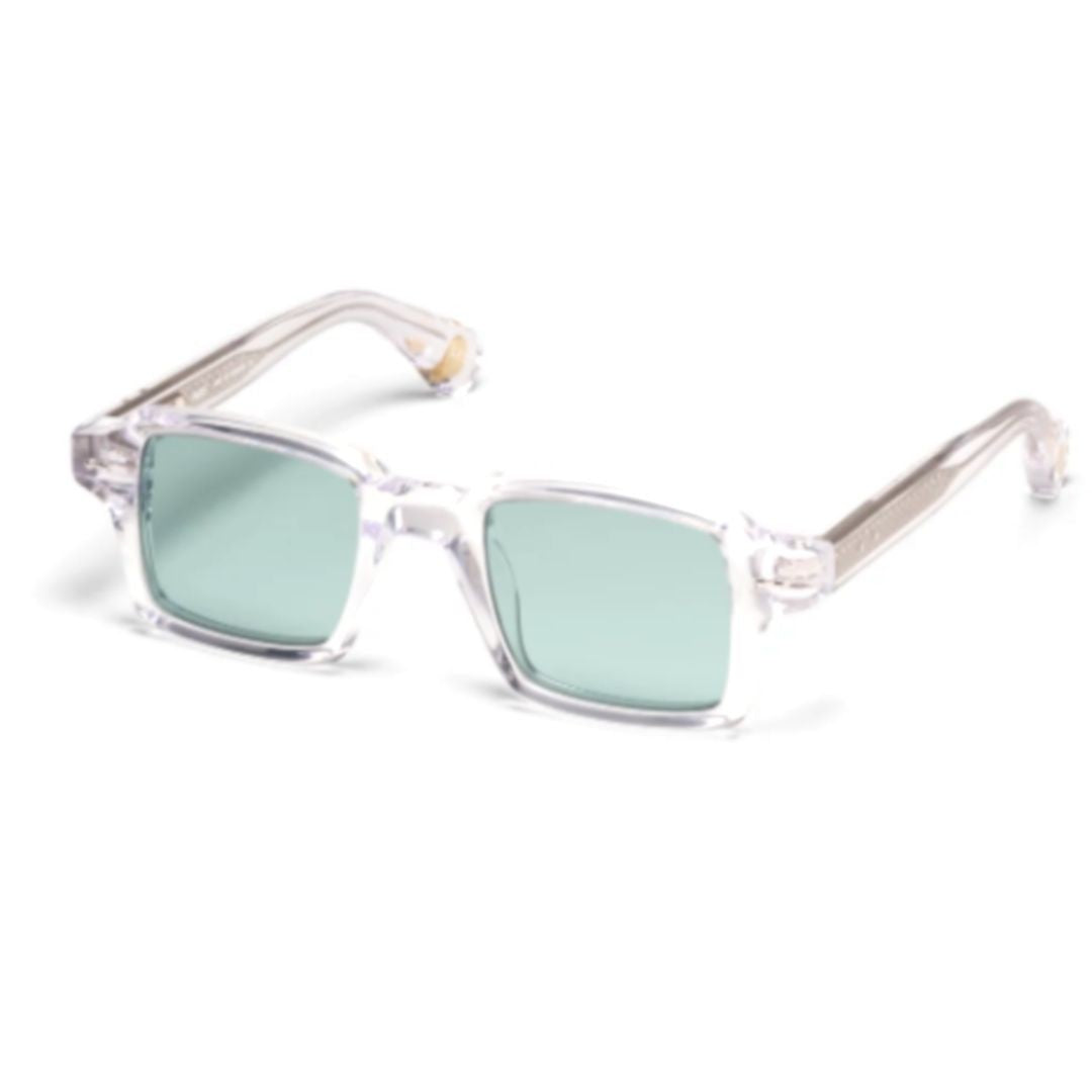 Peter And May S120 Numero Transparent Acetate Sunglasses With Soft Green Lenses