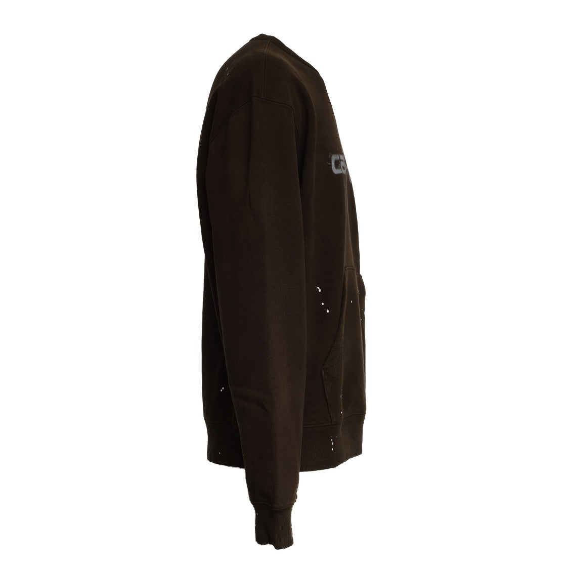 Carhartt Wip Distressed Black Cotton Sweatshirt With Relaxed Fit And Logo